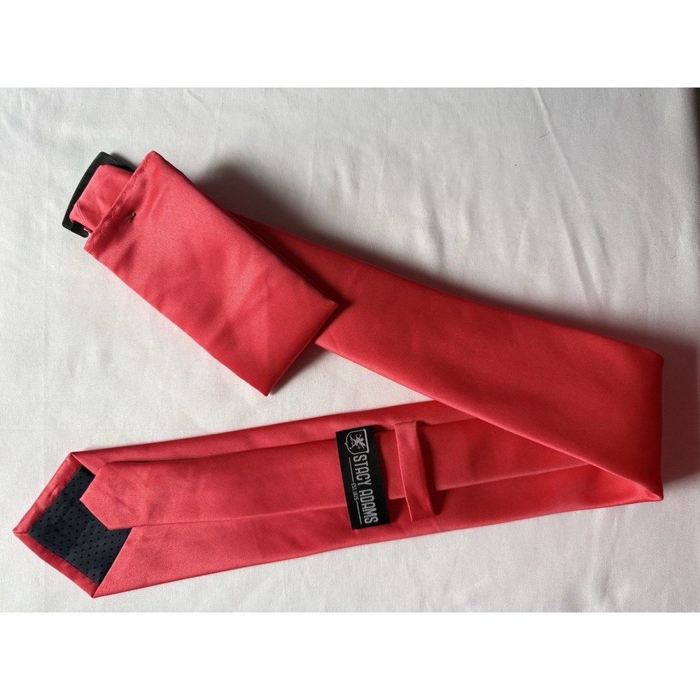 This Is A Hot Pink Necktie New In Pack with Pocket Square Handkerchief